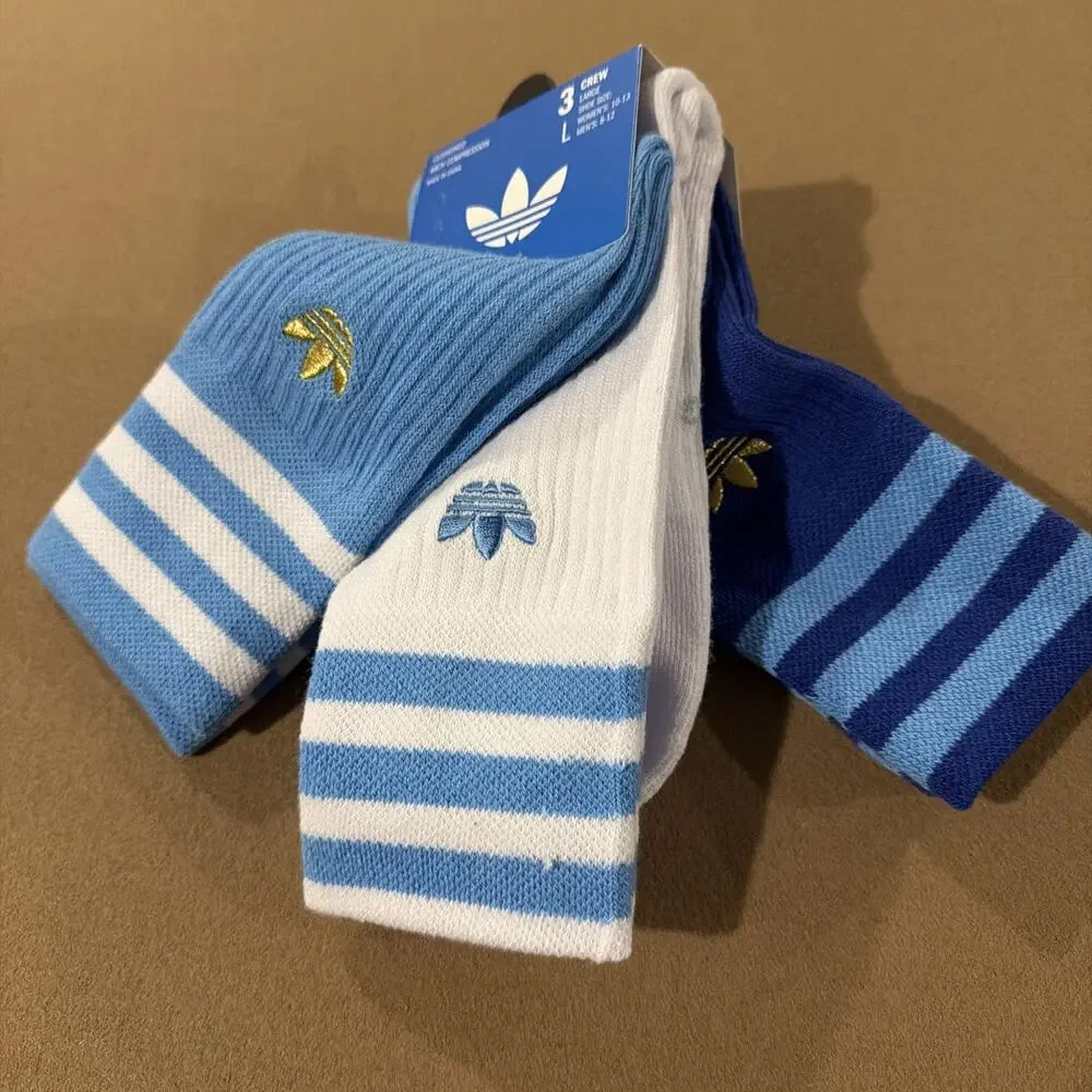 Adidas Originals Unisex Argentina Soccer Colorway Roller Crew Socks - Size L